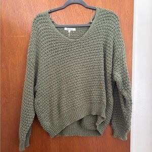 Miracle Olive V-Neck Sweater